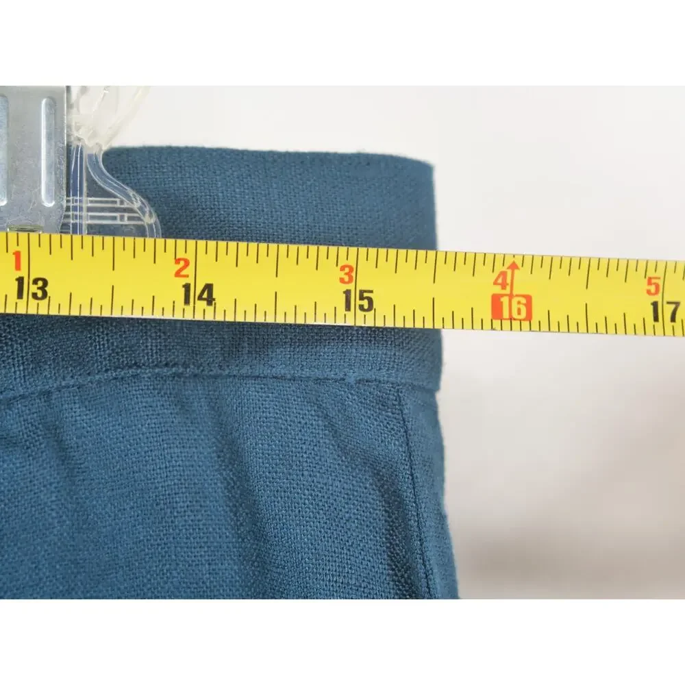 NWT Alex Crane Men's 30x30 Teal 100% Linen Casual Pants Summer Beach Lightweight